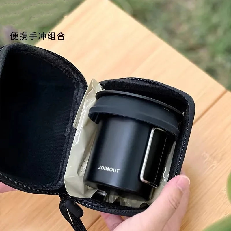 Travelling Hand Brewed Coffee Set,Outdoor Car Carrying Camping Portable Silicone Filter Mug,Entry Level Coffee Utensils